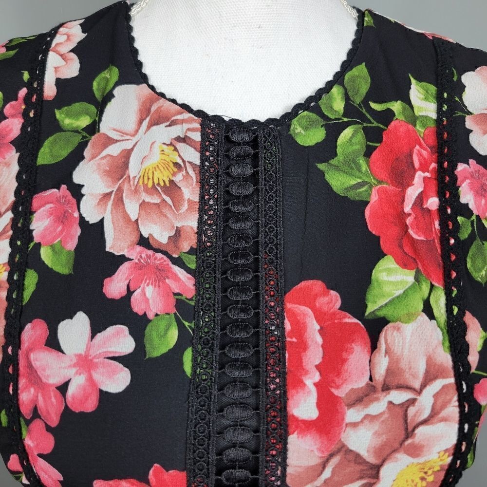 Disney Floral Sleeveless Fit & Flare Dress – Black Small - Picture 4 of 15